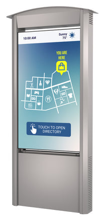 Peerless-AV KOP55XHB-S  - Smart City Kiosk with 55" Xtreme™ High Bright Outdoor Display (Silver) PEERLESS