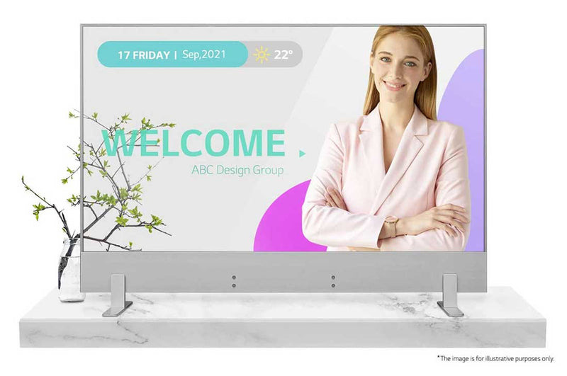 LG 55” FHD Transparent OLED Digital Signage with webOS™ 4.0, Pro:idiom, Wake on LAN, Protective Tempered Glass LG