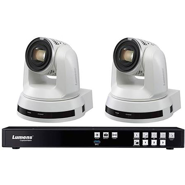 Media Processor Bundle LC200 CaptureVision System and Two PTZ Cameras with 20x Optical Zoom, White LUMENS